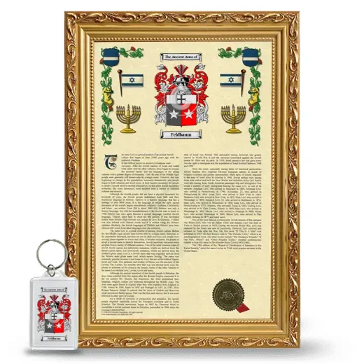 Feldbaum Framed Armorial History and Keychain - Gold