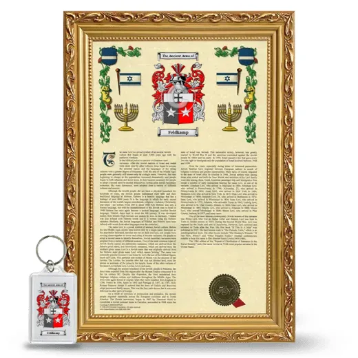 Feldkamp Framed Armorial History and Keychain - Gold