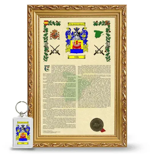 Feliu Framed Armorial History and Keychain - Gold