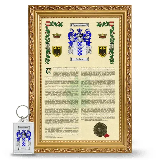Felsberg Framed Armorial History and Keychain - Gold