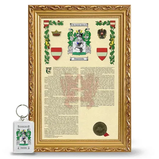 Feuerstein Framed Armorial History and Keychain - Gold