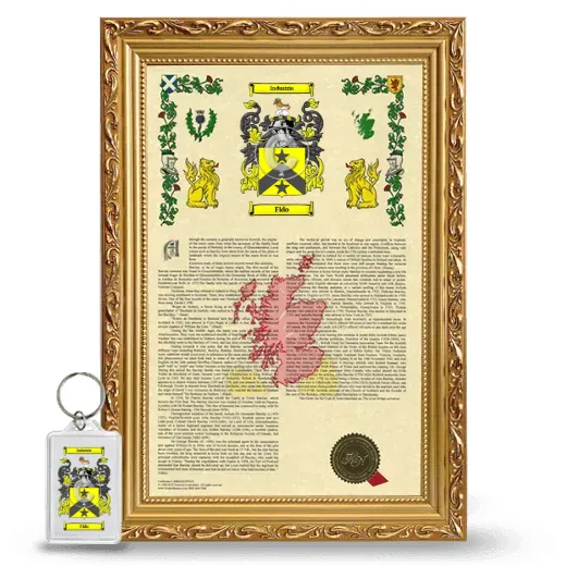 Fido Framed Armorial History and Keychain - Gold