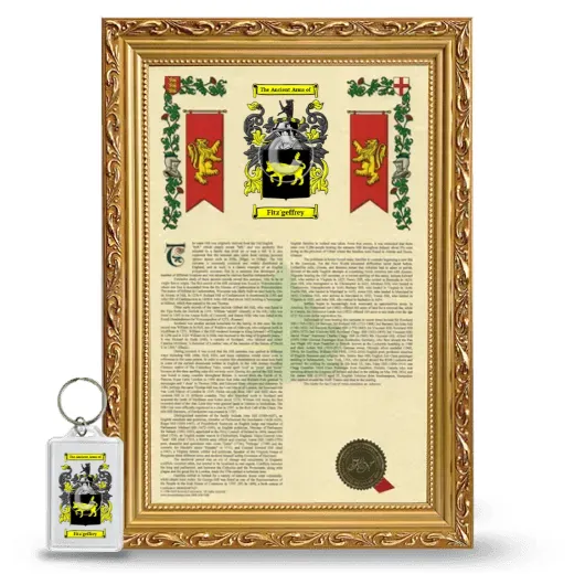 Fitz'geffrey Framed Armorial History and Keychain - Gold