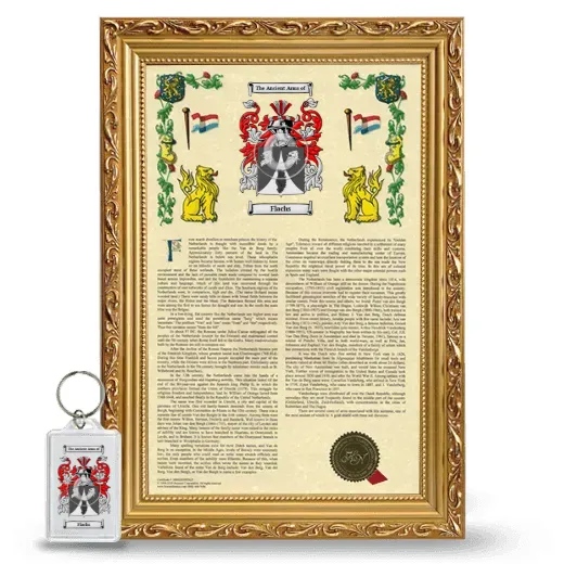 Flachs Framed Armorial History and Keychain - Gold
