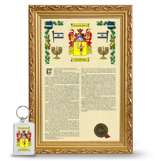 Fleischhacker Framed Armorial History and Keychain - Gold