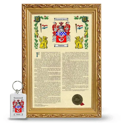 Fleureau Framed Armorial History and Keychain - Gold