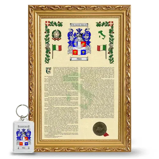 Floro Framed Armorial History and Keychain - Gold