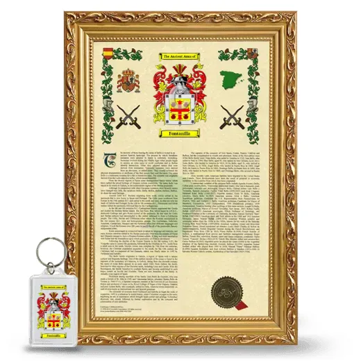 Fontanilla Framed Armorial History and Keychain - Gold
