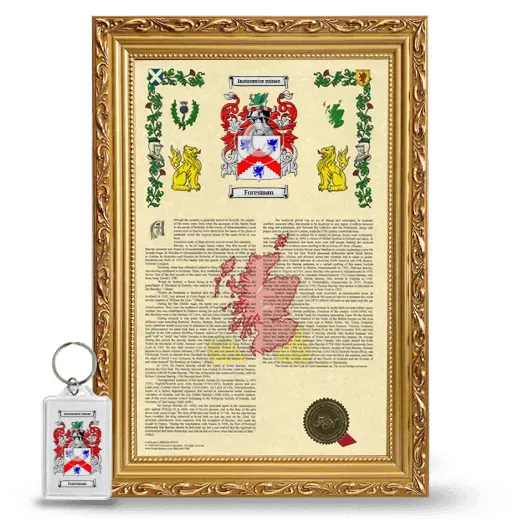 Foresman Framed Armorial History and Keychain - Gold