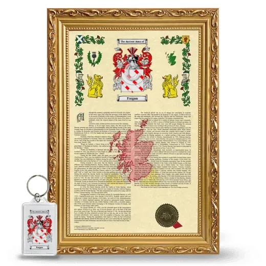 Forgan Framed Armorial History and Keychain - Gold