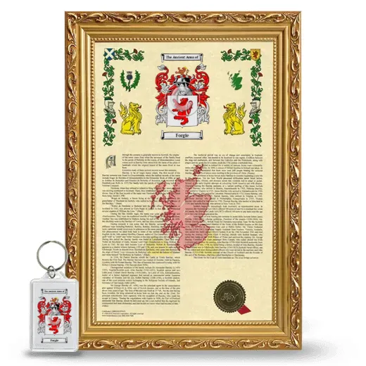Forgie Framed Armorial History and Keychain - Gold