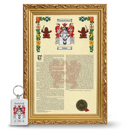 Fornes Framed Armorial History and Keychain - Gold