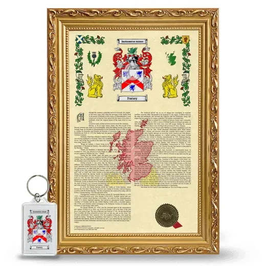Forsey Framed Armorial History and Keychain - Gold