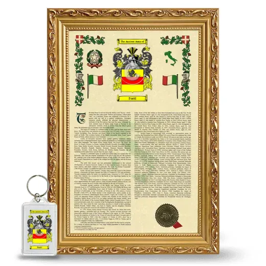 Forti Framed Armorial History and Keychain - Gold