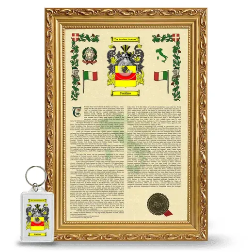 Fortino Framed Armorial History and Keychain - Gold