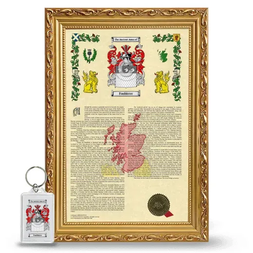 Foubister Framed Armorial History and Keychain - Gold