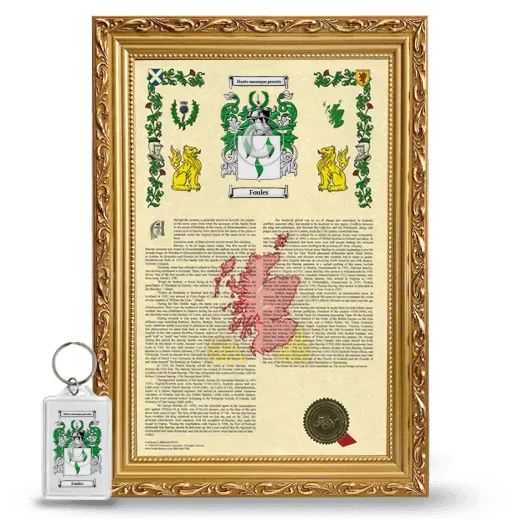 Foules Framed Armorial History and Keychain - Gold