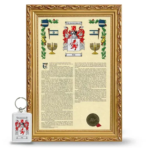 Fox Framed Armorial History and Keychain - Gold