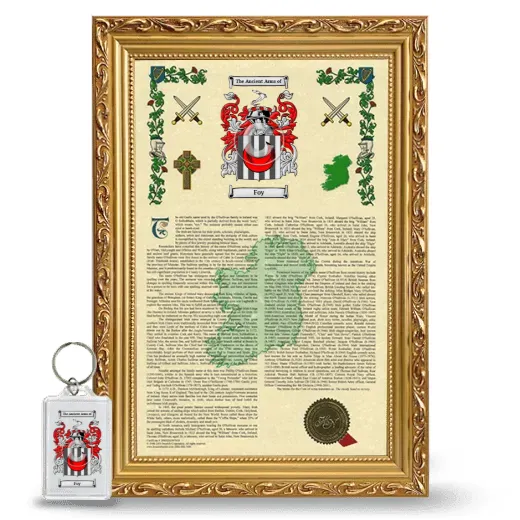 Foy Framed Armorial History and Keychain - Gold