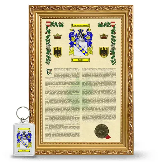 Fraily Framed Armorial History and Keychain - Gold