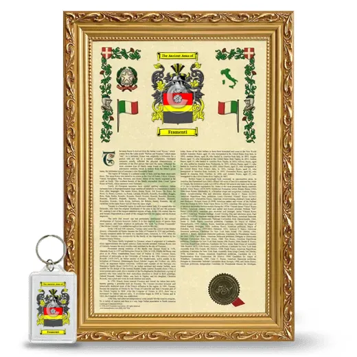 Framenti Framed Armorial History and Keychain - Gold