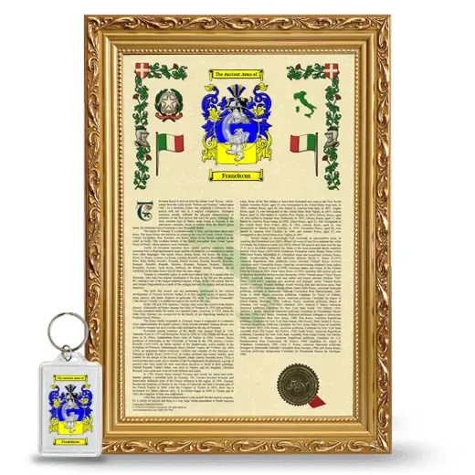 Franciscus Framed Armorial History and Keychain - Gold
