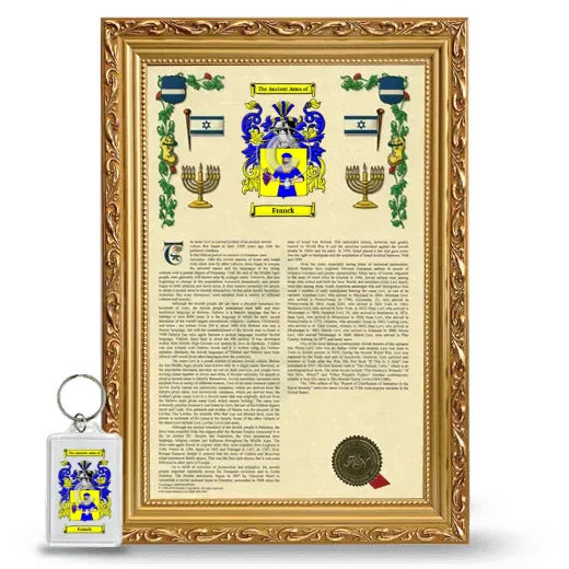 Franck Framed Armorial History and Keychain - Gold