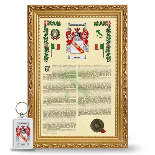 Franco Framed Armorial History and Keychain - Gold