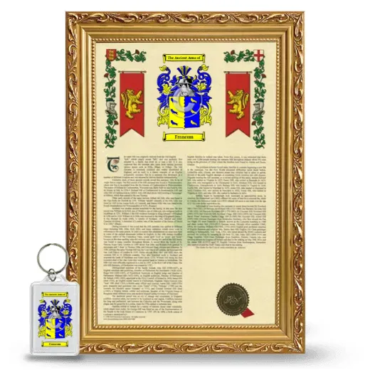 Francom Framed Armorial History and Keychain - Gold