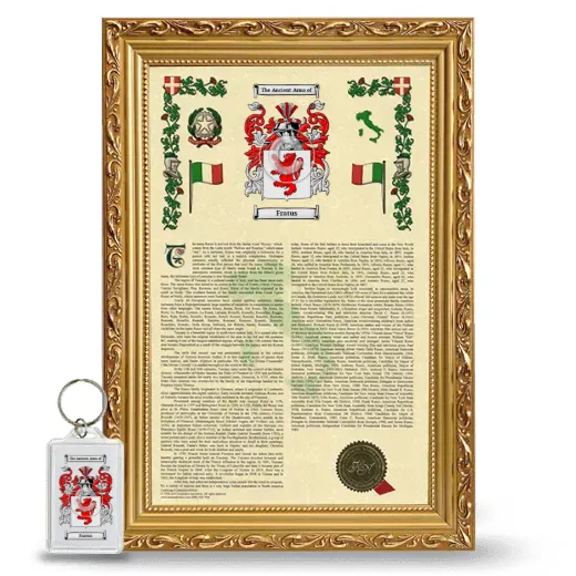Fratus Framed Armorial History and Keychain - Gold