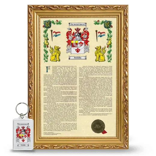 Frerichs Framed Armorial History and Keychain - Gold