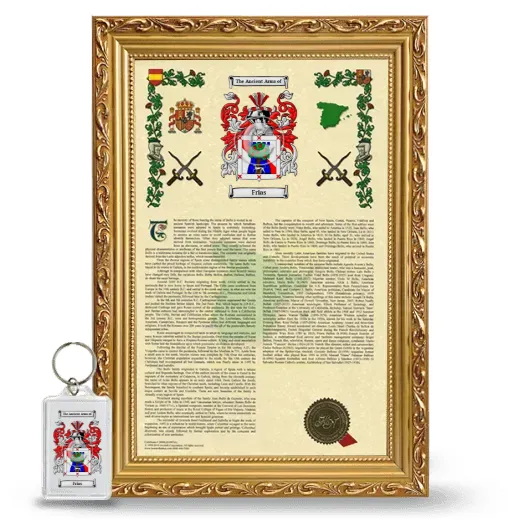 Frias Framed Armorial History and Keychain - Gold