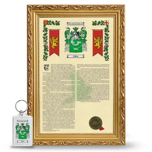 Frieze Framed Armorial History and Keychain - Gold