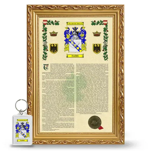 Froelick Framed Armorial History and Keychain - Gold