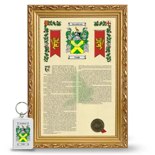 Fronk Framed Armorial History and Keychain - Gold