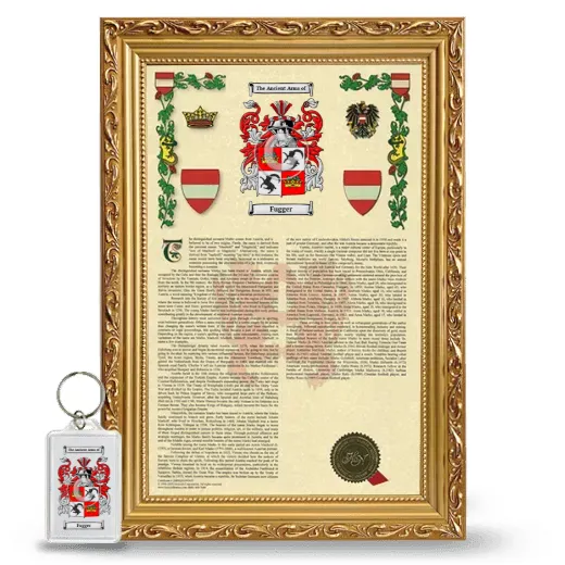 Fugger Framed Armorial History and Keychain - Gold