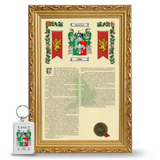 Fulke Framed Armorial History and Keychain - Gold