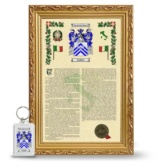 Furlotti Framed Armorial History and Keychain - Gold