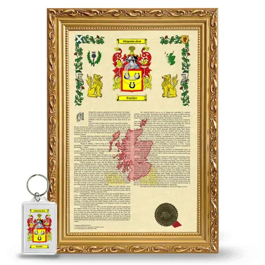 Furrier Framed Armorial History and Keychain - Gold