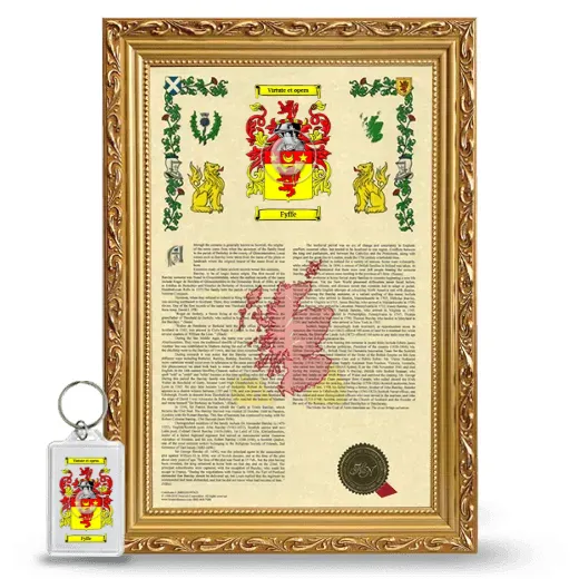 Fyffe Framed Armorial History and Keychain - Gold