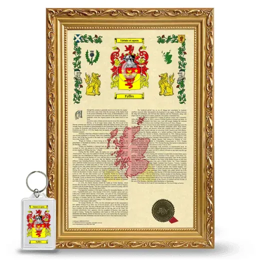 Fyffes Framed Armorial History and Keychain - Gold