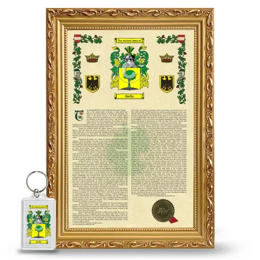 Gachs Framed Armorial History and Keychain - Gold
