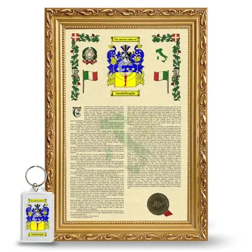 Gambelunghe Framed Armorial History and Keychain - Gold