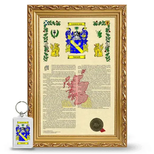 Gareach Framed Armorial History and Keychain - Gold