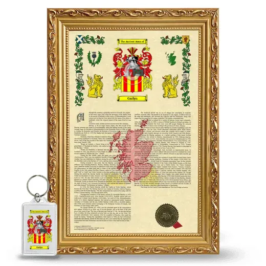 Garlyn Framed Armorial History and Keychain - Gold