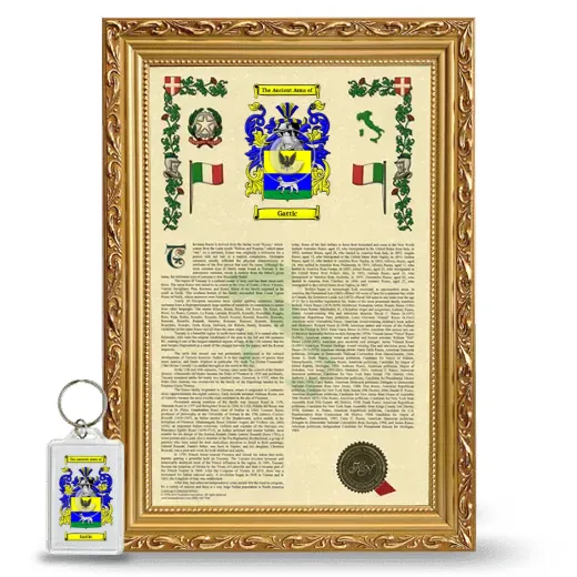 Gattic Framed Armorial History and Keychain - Gold
