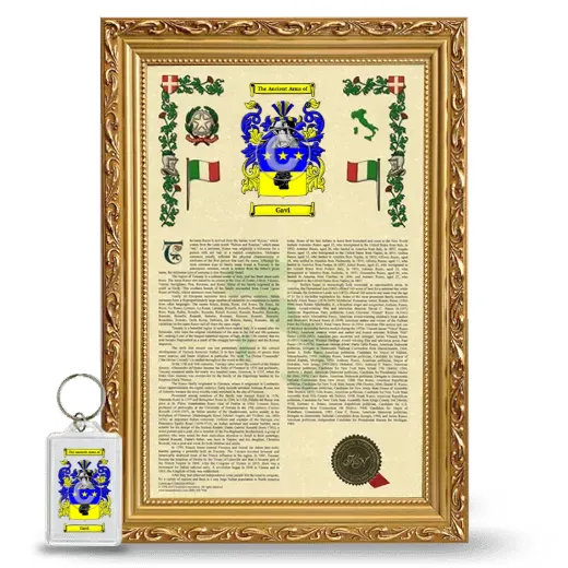 Gavi Framed Armorial History and Keychain - Gold
