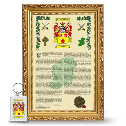 Gavikin Framed Armorial History and Keychain - Gold