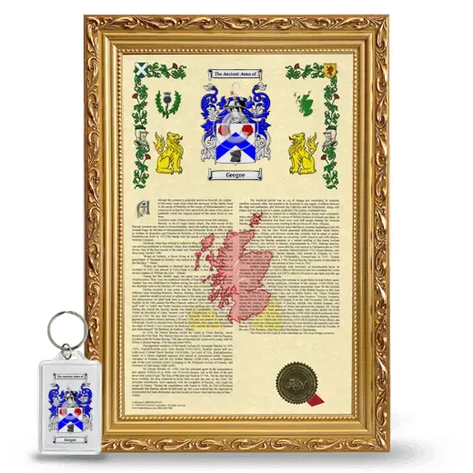 Geegee Framed Armorial History and Keychain - Gold
