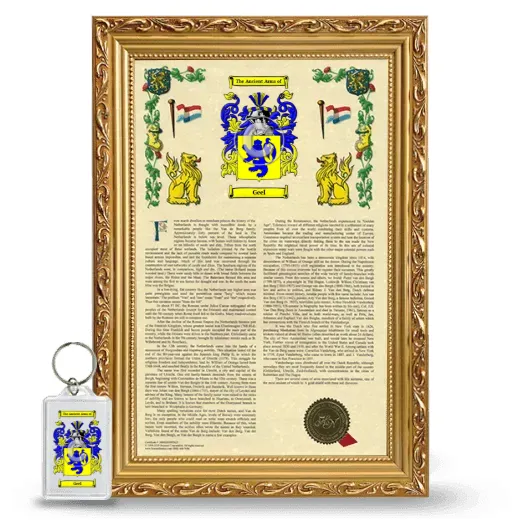 Geel Framed Armorial History and Keychain - Gold